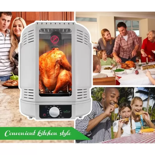 imageNutriChef AZPKRT15 Vertical Rotisserie Cooker 1 pounds White