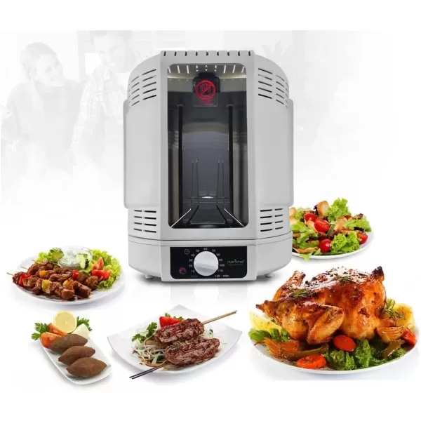 imageNutriChef AZPKRT15 Vertical Rotisserie Cooker 1 pounds White
