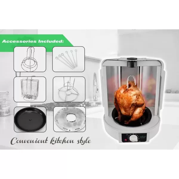 imageNutriChef AZPKRT15 Vertical Rotisserie Cooker 1 pounds White