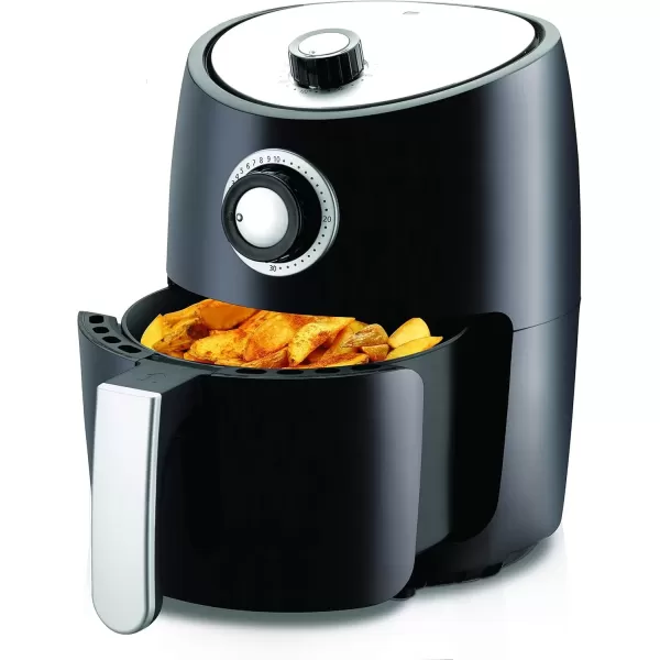 imageNutriChef Air Fryer  1000w 2 Quart Capacity Personal Air Fryer Conserve Counterspace Oilfree cooking with Removable Deep NonStick Fry Basket Black