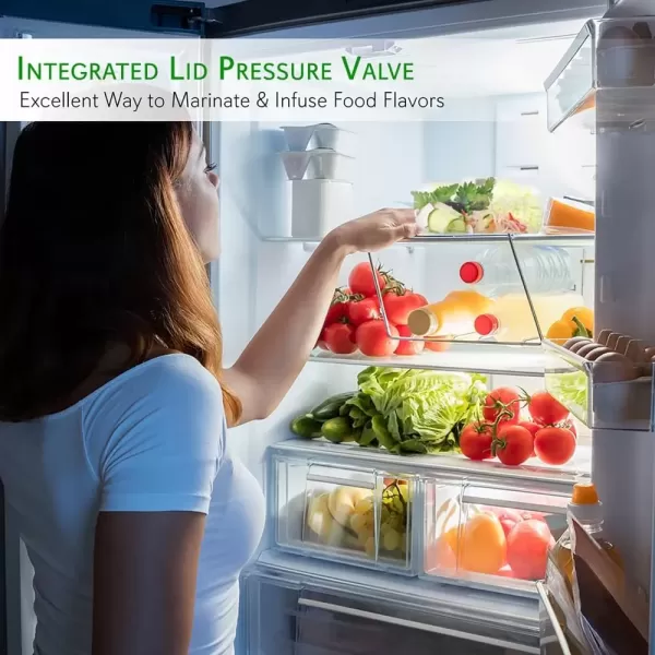 imageNutriChef Air Vacuum Seal Food Container  1 Liter Capacity Kitchen Reusable Airtight Food Saver Sealer Storage Box Canister Meal Prep Lunch Bread Cereal Keeps Food Fresh Tasty  PKVSCN1LContainer