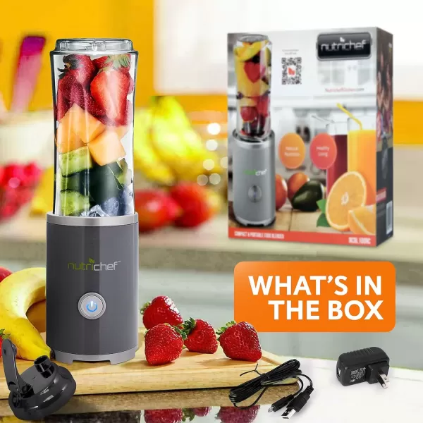 imageNutriChef Cordless Personal Portable Blender  Professional 300ml Wireless Travel Mini Blender Electric Shaker Bottle Protein ShakesSmoothies Maker wBuiltin Rechargeable Battery  NCBL100RC