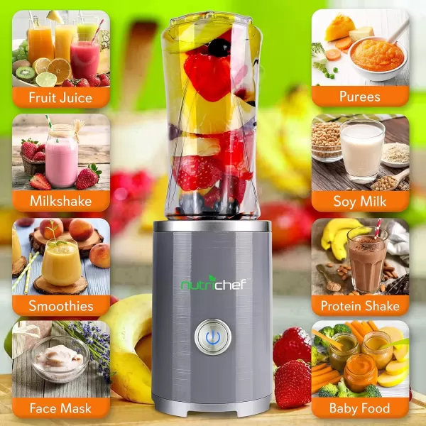 imageNutriChef Cordless Personal Portable Blender  Professional 300ml Wireless Travel Mini Blender Electric Shaker Bottle Protein ShakesSmoothies Maker wBuiltin Rechargeable Battery  NCBL100RC