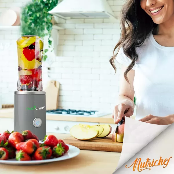 imageNutriChef Cordless Personal Portable Blender  Professional 300ml Wireless Travel Mini Blender Electric Shaker Bottle Protein ShakesSmoothies Maker wBuiltin Rechargeable Battery  NCBL100RC