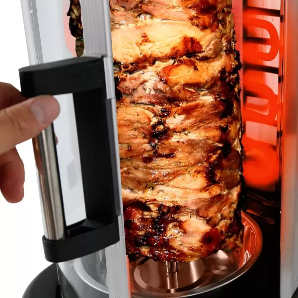 imageNutriChef Countertop Vertical Rotating Oven  Rotisserie Shawarma Machine Kebob Machine Stain ampamp Heat Resistant Door ampamp Energy Efficient Includes Kebob Rack with 7 Skewers PKRTVG34