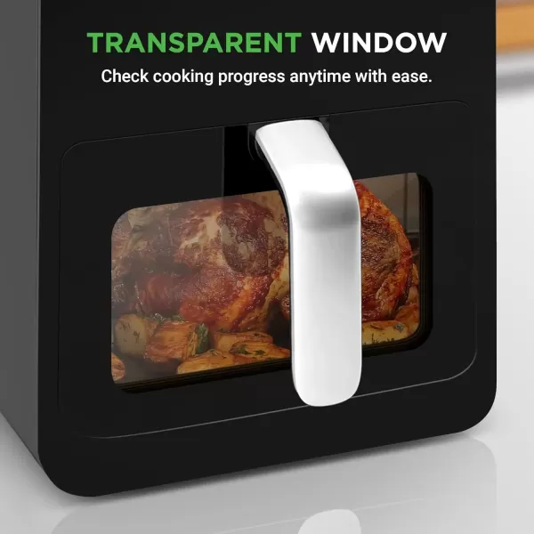 imageNutriChef Double Basket Air Fryer 88 QT Family Size Oil Free Digital Cooker with Transparent Window 91 Preset Cooking Options 360 Hot Air Circulation Technology 44 QTs per Basket Black63 QT