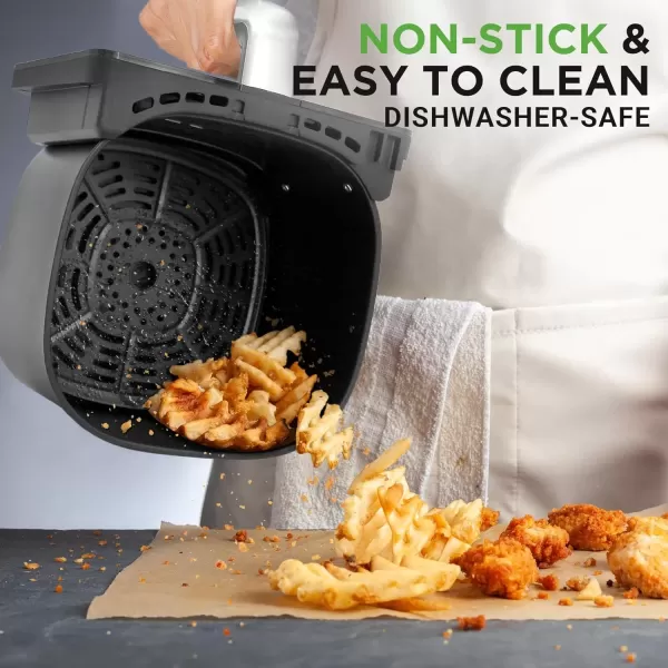 imageNutriChef Double Basket Air Fryer 88 QT Family Size Oil Free Digital Cooker with Transparent Window 91 Preset Cooking Options 360 Hot Air Circulation Technology 44 QTs per Basket Black63 QT
