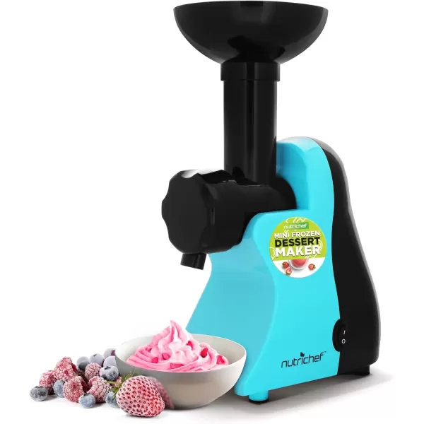 imageNutriChef Electric Frozen Fruit Dessert Maker  Fruit Sorbet Machine  Make Ice Cream Dessert Gelato Smoothies Slushies ampamp Frozen Yogurt  Includes Food Plunger ampamp Recipe Book  Blue