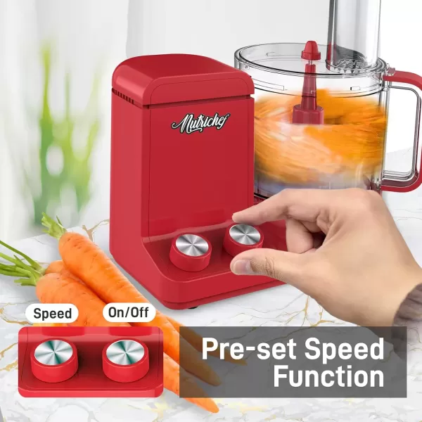 imageNutriChef Food Processor 2 Liter Capacity  Multipurpose ampamp Ultra Quiet Powerful Motor  Includes 6 Attachment Blades  12 Cup Capacity  PreSet Speed For Easy Use  Black Chrome ampamp Space GrayRed