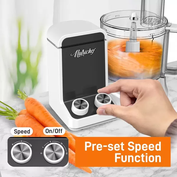 imageNutriChef Food Processor 2 Liter Capacity  Multipurpose ampamp Ultra Quiet Powerful Motor  Includes 6 Attachment Blades  12 Cup Capacity  PreSet Speed For Easy Use  Black Chrome ampamp Space GrayWhite