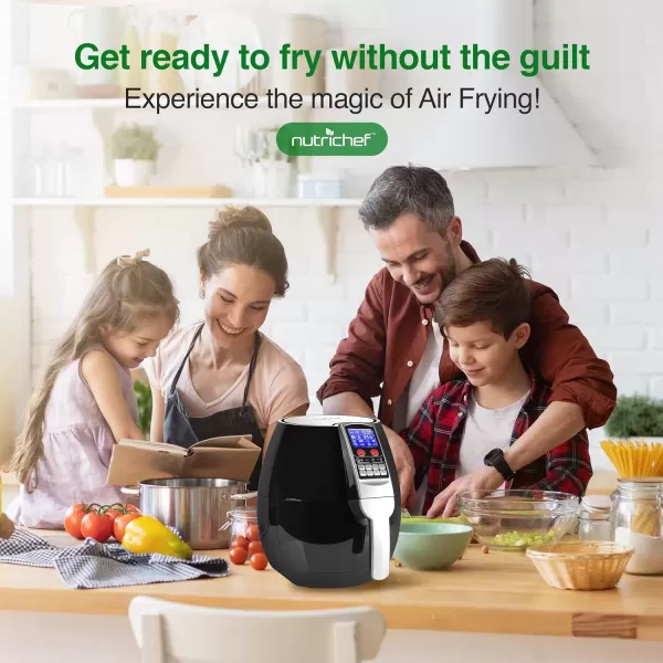 imageNutriChef Hot Air Fryer Oven  wDigital Display Electric Big 37 Qt Capacity Stainless Steel Kitchen Oilless Convection Power Multi Cooker wBasket Pan  Use for Baking Grill  Black One Size