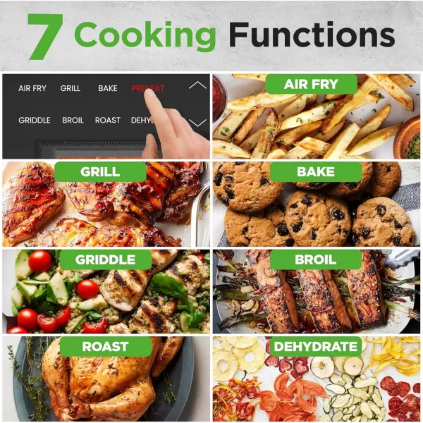 imageNutriChef Indoor Smokeless Grill  Smart Grill ampamp Air Fryer with 7 Cooking Functions  6L Capacity  Includes Smart Thermometer  Precise Temperature Control  NonStick Removable Grill Plates