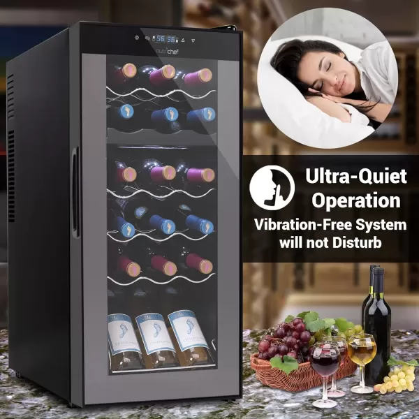 imageNutriChef PKCWC240 Cellar Cooler for White and Red Wines Chiller 24 Bottle Dual ZoneBlack18 Bottle Dual Zone  Black