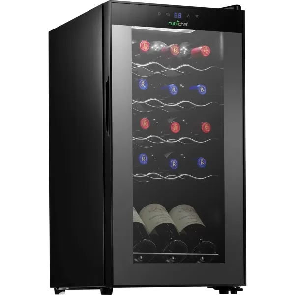 imageNutriChef PKCWC340 Wine Refrigerator Cellar Storage and 9345 Liters Internal Capacity Single Zone Chiller with Digital Touch Button Control Placement for Standing Air Tight Seal 34 BottleBlackBlack