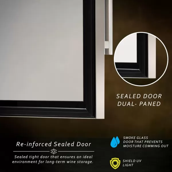 imageNutriChef PKCWC340 Wine Refrigerator Cellar Storage and 9345 Liters Internal Capacity Single Zone Chiller with Digital Touch Button Control Placement for Standing Air Tight Seal 34 BottleBlackBlack
