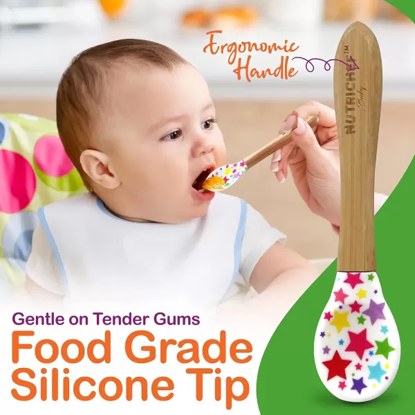 imageNutriChef Round Bamboo Baby Plate Star Set with Bib