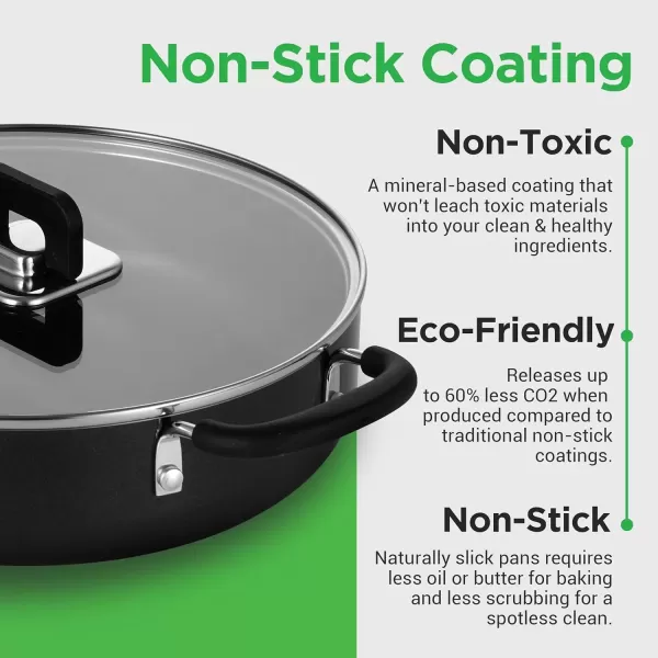 imageNutriChef Space Saver 17Piece Nonstick Cookware Set  Brown Pots and Pans with Stackable Design Foldable Handles Induction ReadyBlack
