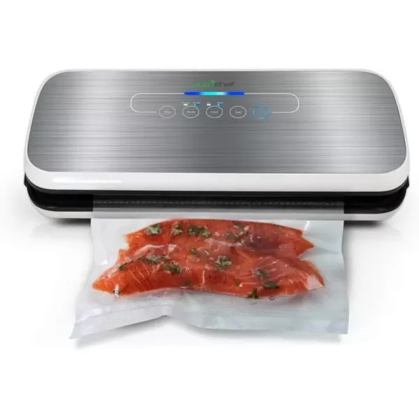 imageNutriChef Vacuum Sealer  Automatic Vacuum Air Sealing System For Food Preservation w Starter Kit  Compact Design  Lab Tested  Dry ampamp Moist Food Modes  Led Indicator Lights