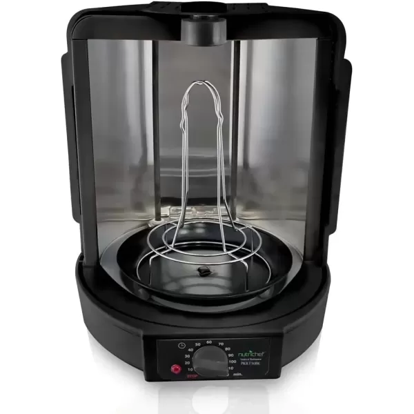 imageNutriChef Vertical Countertop Rotisserie Oven Roaster Rotating Shawarma And Kebab Machine with Skewer and Rack Basket Tower Roasting Rack Poultry Tower Drip Tray For Meat Chicken Turkey LambBlack