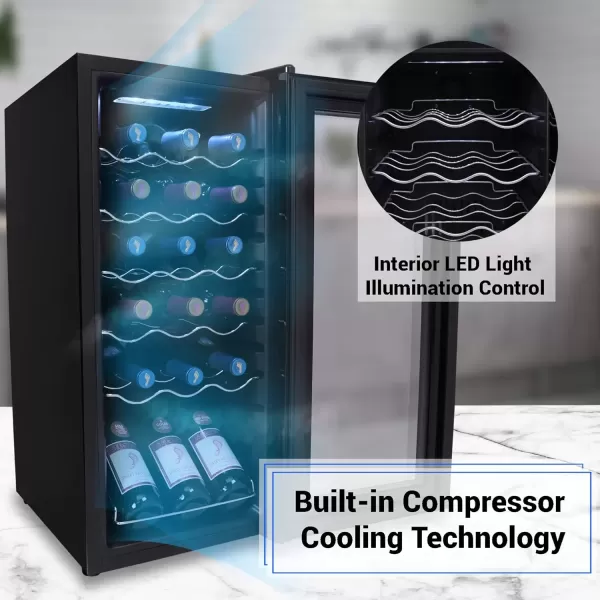 imageNutrichef 18 Bottle Slim Wine Fridge  Red ampamp White Wine Chiller  Adjustable Temperature Control 41F to 64F  Ultra Quiet Operation  Mini Wine Cooler for Home ampamp Office 30x13x17 INBlack