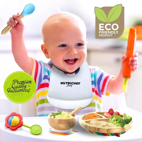 imageNutrichef 2 Piece Baby ampamp Toddler Spoon Set All Natural Wooden Spoon Set wSoft Curved Food Grade Silicone Head SelfFeeding Utensils BPA Free Toddler ampamp Child Tableware for ages 4 months 6 years
