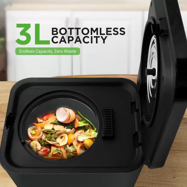 imageNutrichef 3L Electric Kitchen Composter  Composts Organic Material ampamp Food Scraps  Countertop Automatic Compost Bin  Dry Crush ampamp Cooling Functions  Perfect for Kitchens ampamp Apartments  GreyGray
