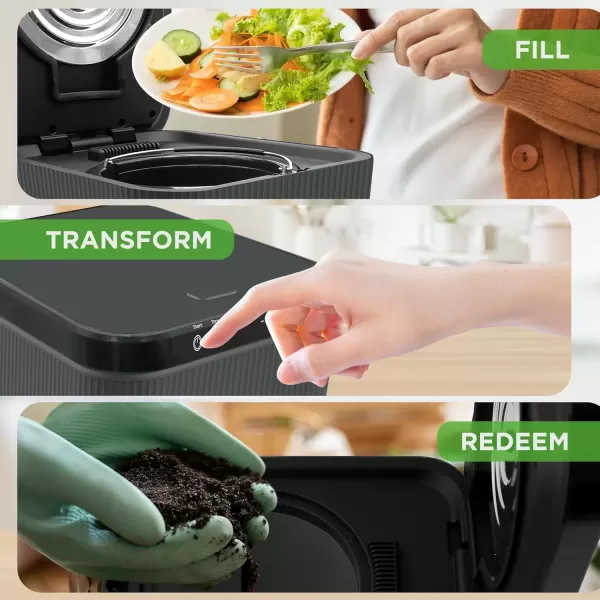 imageNutrichef 3L Electric Kitchen Composter  Composts Organic Material ampamp Food Scraps  Countertop Automatic Compost Bin  Dry Crush ampamp Cooling Functions  Perfect for Kitchens ampamp Apartments  GreyGray
