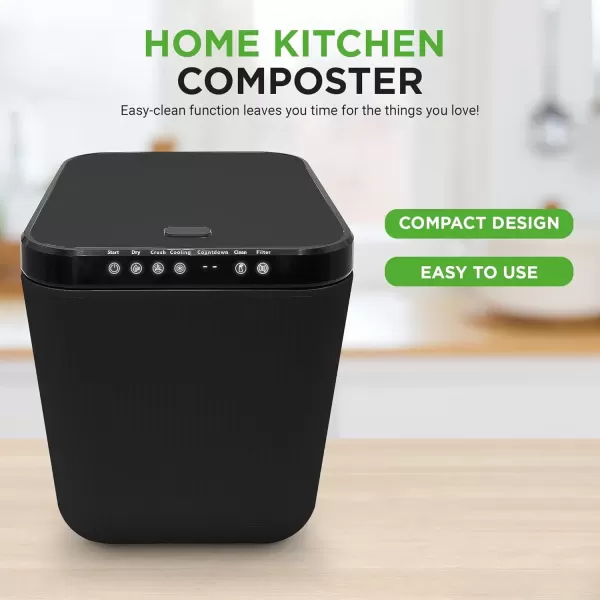 imageNutrichef 3L Electric Kitchen Composter  Composts Organic Material ampamp Food Scraps  Countertop Automatic Compost Bin  Dry Crush ampamp Cooling Functions  Perfect for Kitchens ampamp Apartments  GreyGray