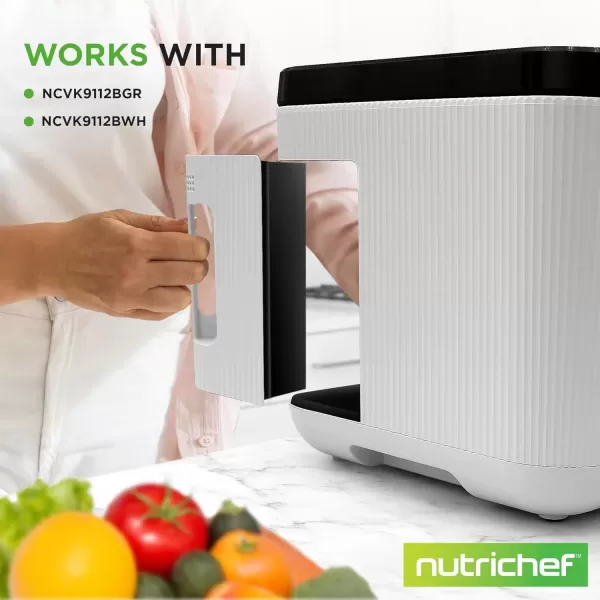 imageNutrichef 3L Electric Kitchen Composter  Composts Organic Material ampamp Food Scraps  Countertop Automatic Compost Bin  Dry Crush ampamp Cooling Functions  Perfect for Kitchens ampamp Apartments  GreyBlack Filter