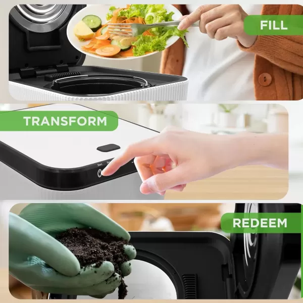 imageNutrichef 3L Electric Kitchen Composter  Composts Organic Material ampamp Food Scraps  Countertop Automatic Compost Bin  Dry Crush ampamp Cooling Functions  Perfect for Kitchens ampamp Apartments  GreyWhite