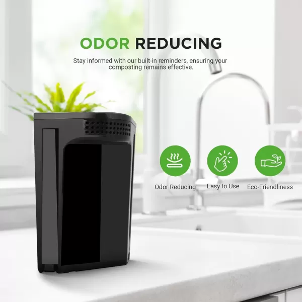 imageNutrichef 3L Electric Kitchen Composter  Composts Organic Material ampamp Food Scraps  Countertop Automatic Compost Bin  Dry Crush ampamp Cooling Functions  Perfect for Kitchens ampamp Apartments  GreyBlack Filter