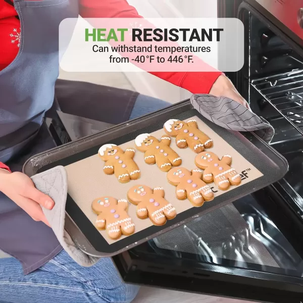 imageNutrichef Silicone Baking Mats  2 Nonstick FoodGrade Silicone Mats  Perfect for Full Baking Pans 244 x 165 IN  Ovensafe Up to 480 Degrees F  Suitable for Ovens Freezers ampamp Dishwashers  BlackBlack