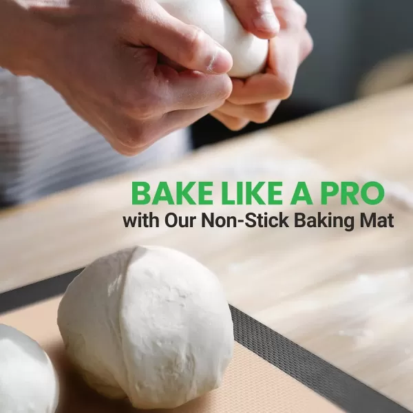 imageNutrichef Silicone Baking Mats  2 Nonstick FoodGrade Silicone Mats  Perfect for Full Baking Pans 244 x 165 IN  Ovensafe Up to 480 Degrees F  Suitable for Ovens Freezers ampamp Dishwashers  BlackBlack