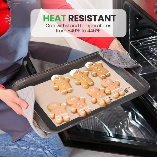 imageNutrichef Silicone Baking Mats  2 Nonstick FoodGrade Silicone Mats  Perfect for Full Baking Pans 244 x 165 IN  Ovensafe Up to 480 Degrees F  Suitable for Ovens Freezers ampamp Dishwashers  BlackBlack