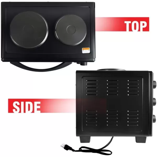 imageUpdated Premium Version Multifunction Grill Oven Dual Hot Plate Toaster Oven wRotisserie GrillGriddle Top Countertop Convection Oven wWire Grill Rack Baking Tray Skewers Tray HandlesSilver