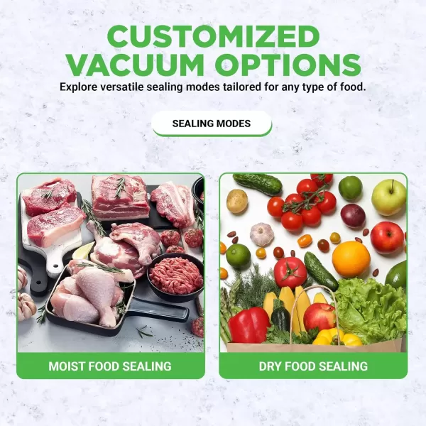 imageAutomatic Food Vacuum Sealer System  110W Sealed Meat Packing Sealing Preservation Sous Vide Machine w 2 Seal Modes Saver Vac Roll Bags Vacuum Air Hose  NutriChef PKVS35STS Stainless Steel
