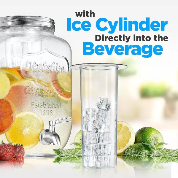imageNutriChef 1 Gallon Drink Dispenser Stainless Steel Spigot Glass Beverage Dispenser Airtight Design Includes Ice Infuser Perfect for Parties Weddings Lemonade Easy to Clean Handwash Safe1 Gallon