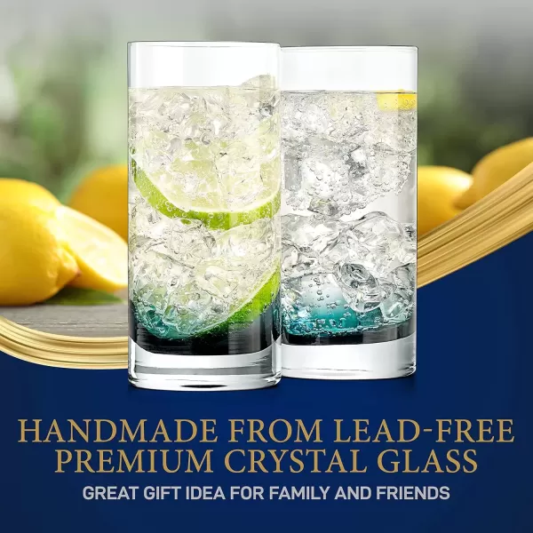 imageNutriChef 125oz Highball Glasses  4pc Tall Glass Set Water Glasses Drinking Glasses Bar Glassware And Cocktail Mixed Drinks Set Dishwasher Safe2 pack