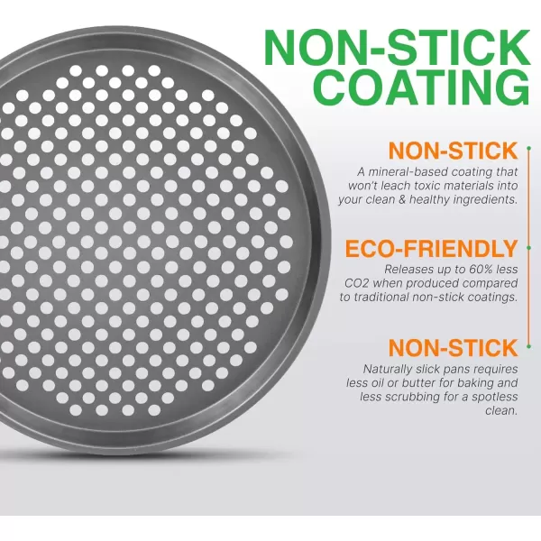 imageNutriChef 128 Inch Nonstick Pizza Pan for Oven  Carbon Steel Pizza Baking Tray with Airflow Holes  Premium Bakeware for Fresh ampamp Frozen Pizza Dishwasher Safe  GrayGray