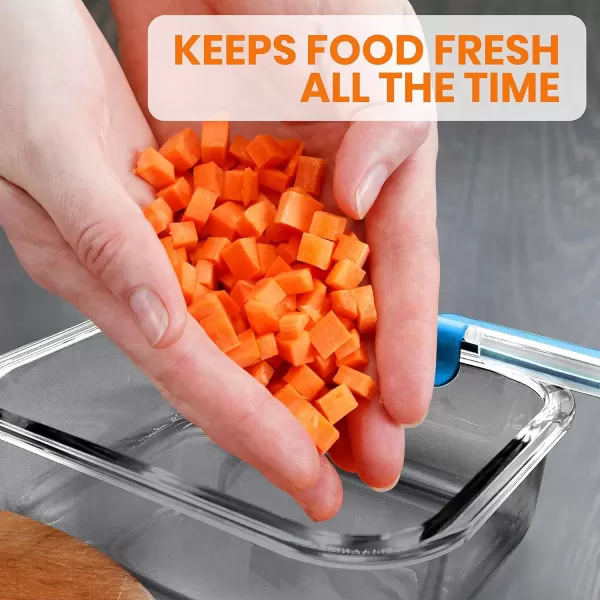 imageNutriChef 12Piece Glass Food Storage Containers with Lids  Stackable Heavy Duty Meal Prep Containers wAirtight Lids  Microwave Freezer ampamp Dishwasher Safe for Food Snacks Fruit ampamp More BlueBlue