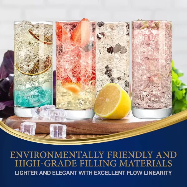 imageNutriChef 142oz Highball Drinking Glasses  Set of 2 Heavy Base Tall Tumbler Clear Glassware for Water Wine Beer Liquor Gin Cocktail Whiskey Juice Iced Coffee Mixed Drinks Dishwasher Safe4 pack