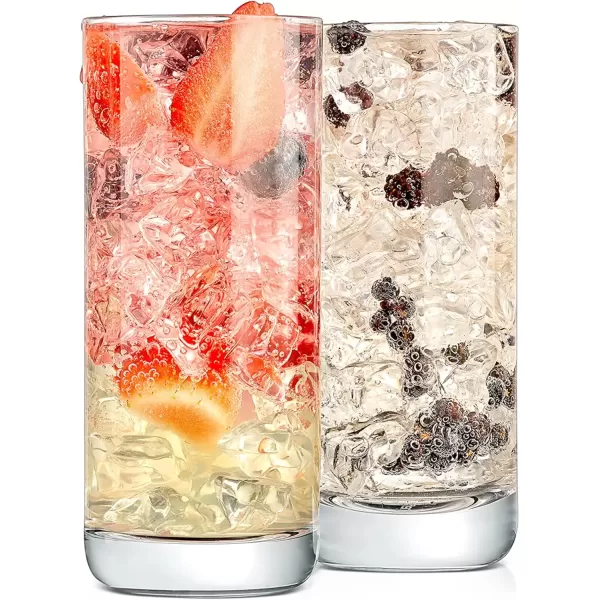 imageNutriChef 142oz Highball Drinking Glasses  Set of 2 Heavy Base Tall Tumbler Clear Glassware for Water Wine Beer Liquor Gin Cocktail Whiskey Juice Iced Coffee Mixed Drinks Dishwasher Safe2 pack