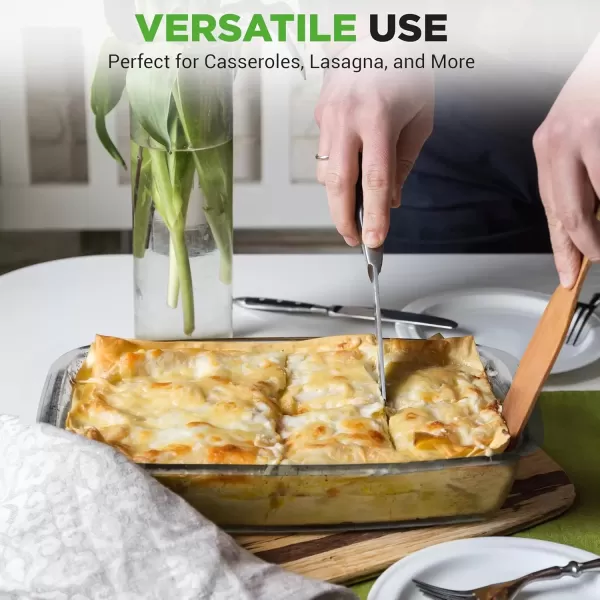 imageNutriChef 4Piece Glass Baking Dish with Lids  Stackable Rectangular Glass Oven Bakeware wBlue BPAFree Lids  Baking Pans for Lasagna Meatloaf Casserole Leftovers ampamp More Dishwasher SafeBlue