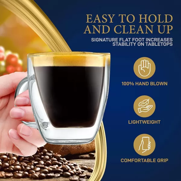 imageNutriChef 52 Oz Espresso Cups Set Of 2 Double Walled Glass Coffee Mugs For Hot And Cold Drinks Insulated Glass Coffee Mugs With Handle2 pack
