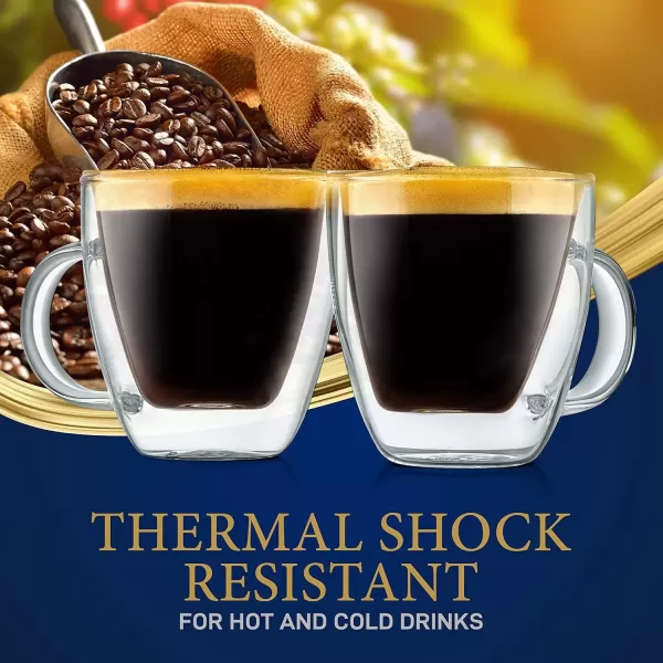 imageNutriChef 52 Oz Espresso Cups Set Of 2 Double Walled Glass Coffee Mugs For Hot And Cold Drinks Insulated Glass Coffee Mugs With Handle2 pack