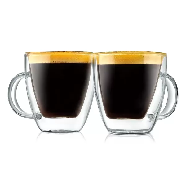 imageNutriChef 52 Oz Espresso Cups Set Of 2 Double Walled Glass Coffee Mugs For Hot And Cold Drinks Insulated Glass Coffee Mugs With Handle2 pack