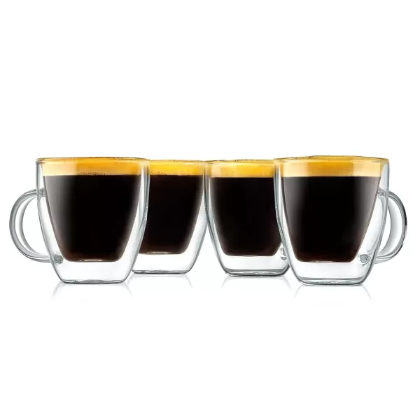 imageNutriChef 52 Oz Espresso Cups Set Of 2 Double Walled Glass Coffee Mugs For Hot And Cold Drinks Insulated Glass Coffee Mugs With Handle4 pack