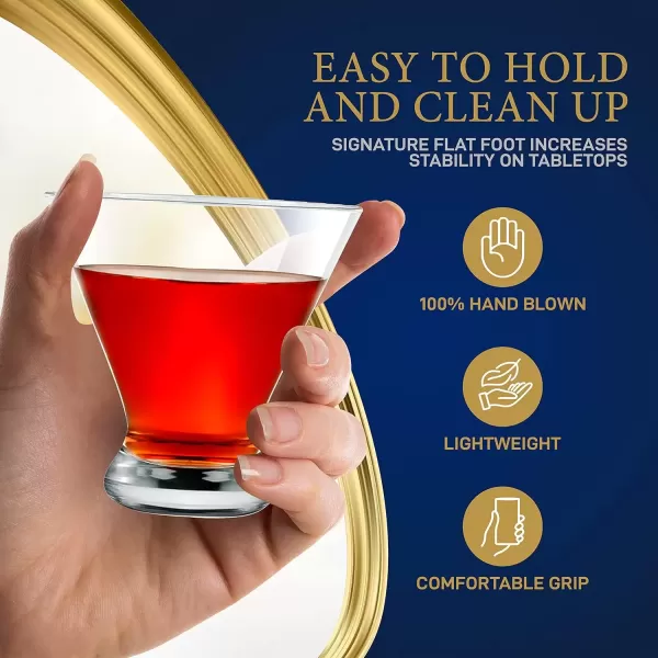 imageNutriChef 84oz Clear Martini Glasses 4 set of Heavy Base Hand Blown Elegant Stemless Cocktail Glassware for Whiskey Scotch Wine Liquor Gin and Mixed Drinks Dishwasher Safe4 pack