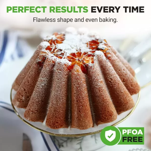 imageNutriChef 9Inch Bundt Cake Pan  Thick and Heavy Cast Aluminum Bakeware with 2 Layers of Nonstick Coating  French Wreath Design for Uniform Baking Up To 500 Degrees  Easy to Clean GoldSlope