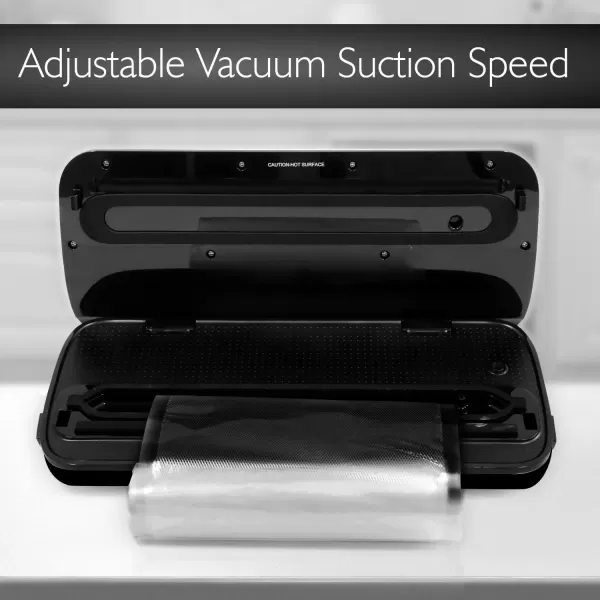 imageNutriChef AZPKVS20STS 12 Saver with LED Indicator Lights Starter Kit ampamp Extra Bags Compact Design Dry ampamp Moist Food Modes 59 x 142 x 3 inches Silver